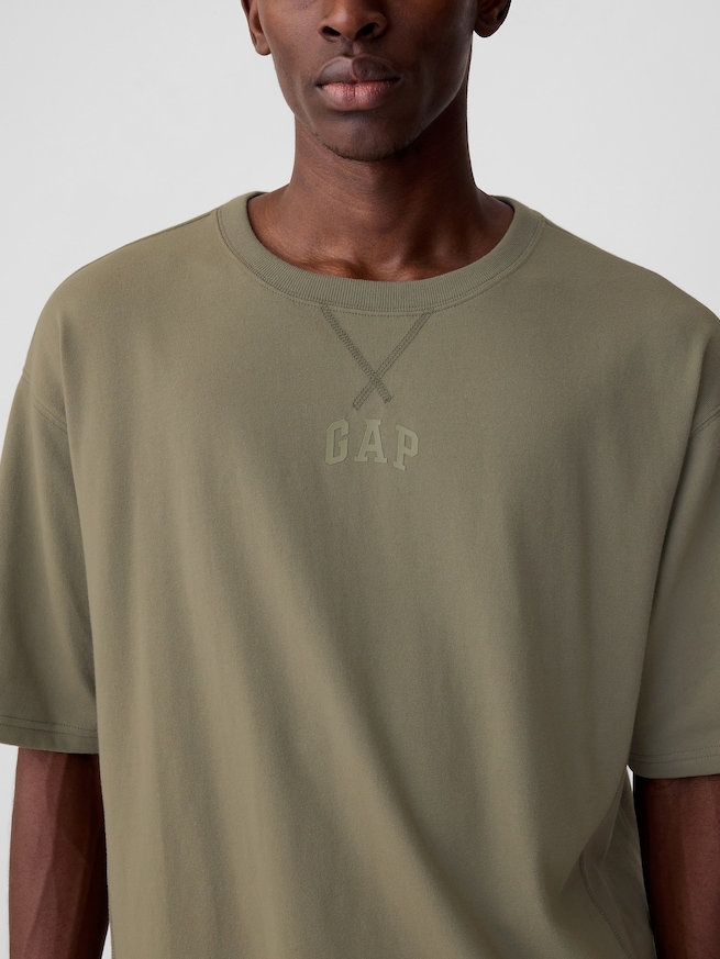 GAPミニアーチロゴ オーバーサイズTシャツ(ユニセックス)-0