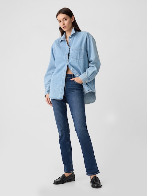 Mid Rise Classic Straight Jeans