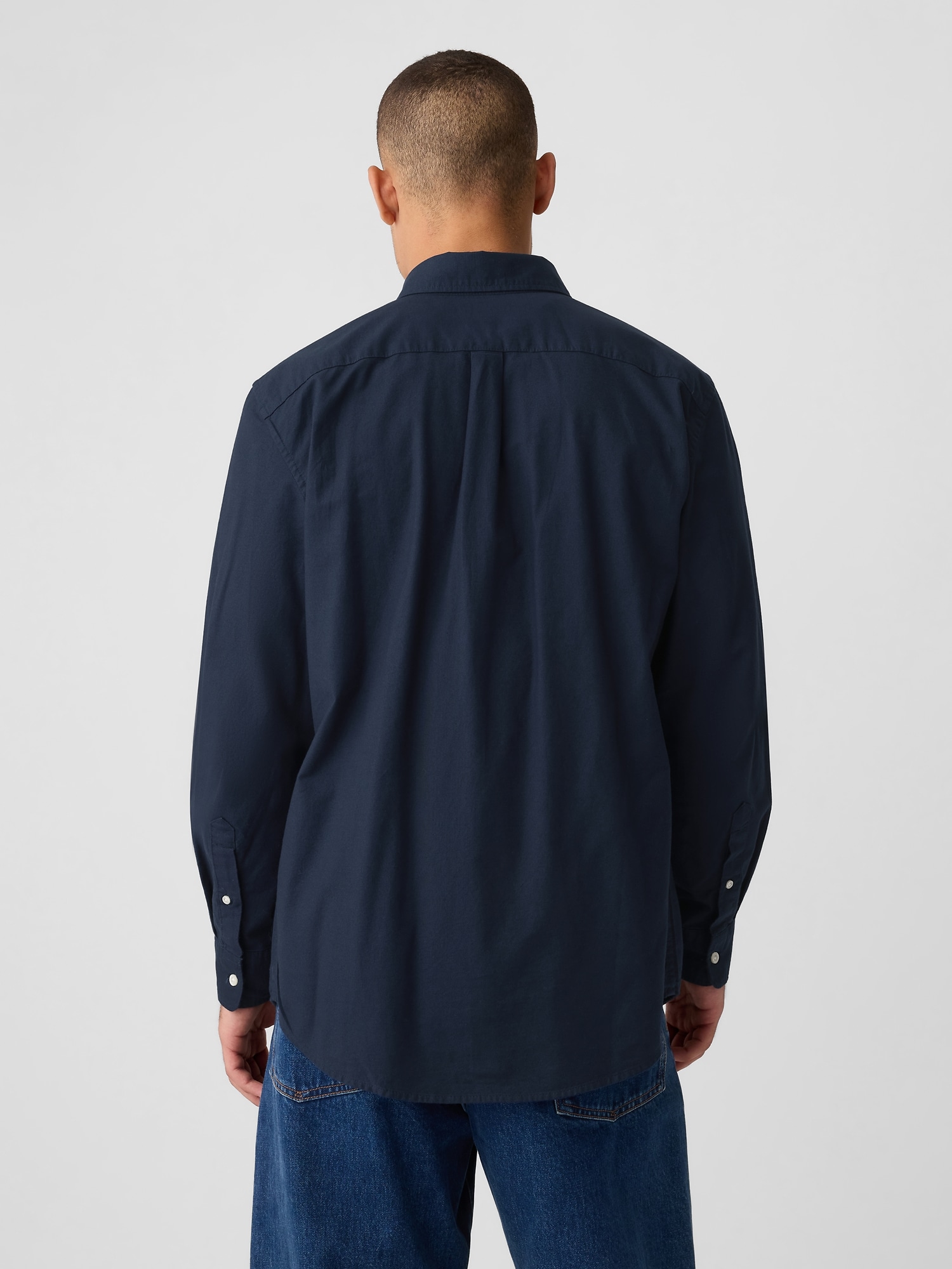 新品【XXL・ネイビー】 Loose Fit Oxford S/S Shirt Oxford Shirt in Standard Fit | Gap Factory