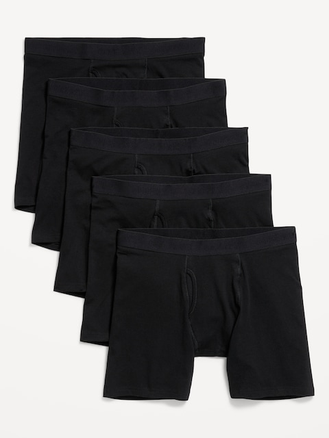 5-Pack Soft-Washed Boxer Briefs -- 6.25-inch inseam