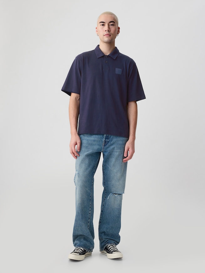 GAPロゴ オーバーサイズ ポロシャツ(ユニセックス)-2