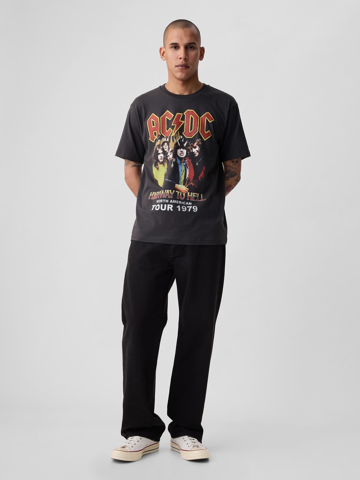 AC/DC プリントTシャツ(ユニセックス)