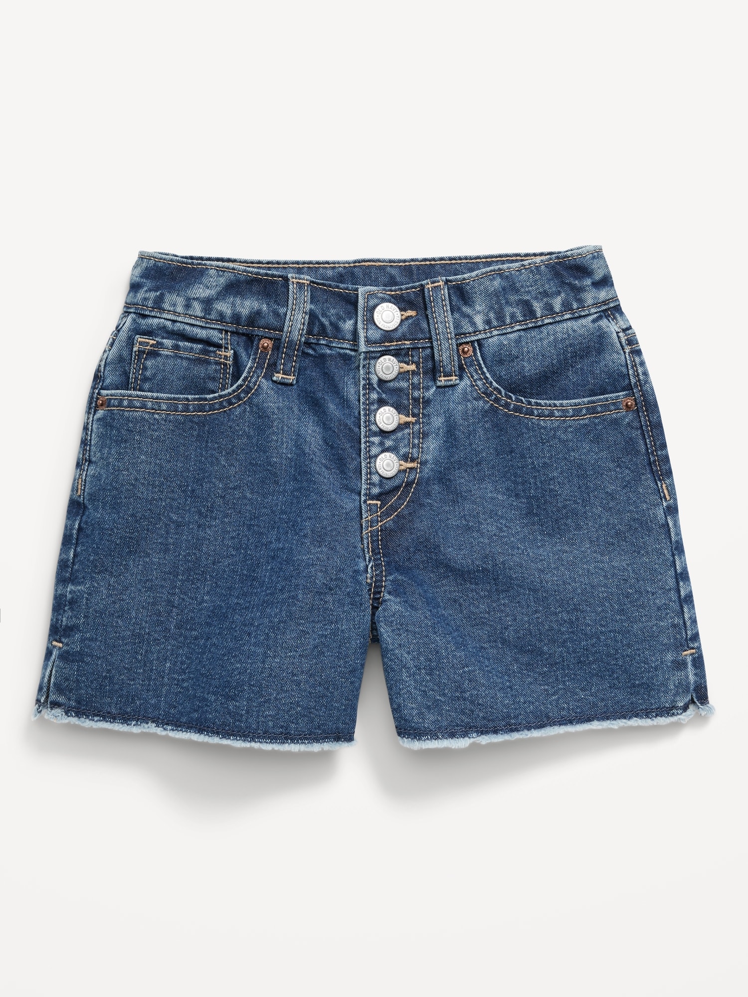 High-Waisted Wow Frayed-Hem Jean Shorts for Girls
