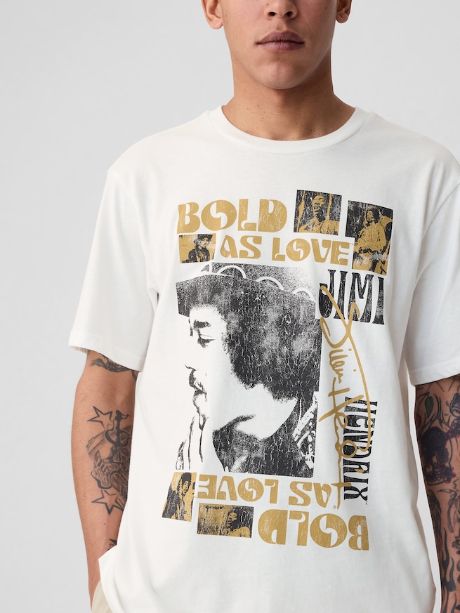 Jimi Hendrix プリントTシャツ(ユニセックス)-0