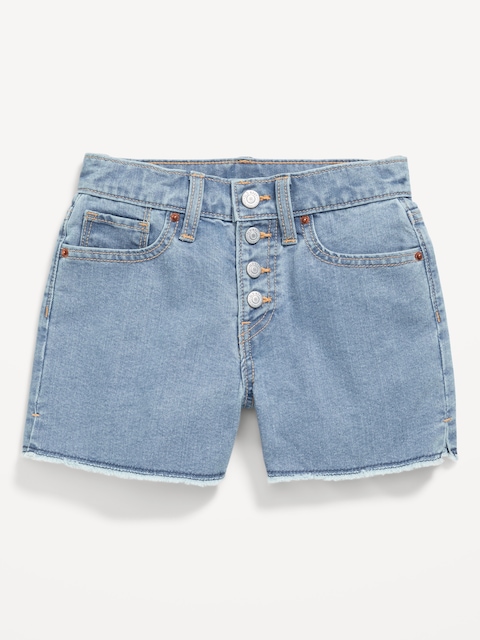 High-Waisted Wow Frayed-Hem Jean Shorts for Girls