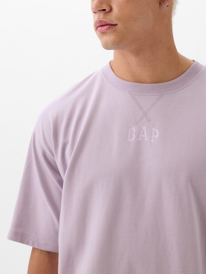 GAPミニアーチロゴ オーバーサイズTシャツ(ユニセックス)-0