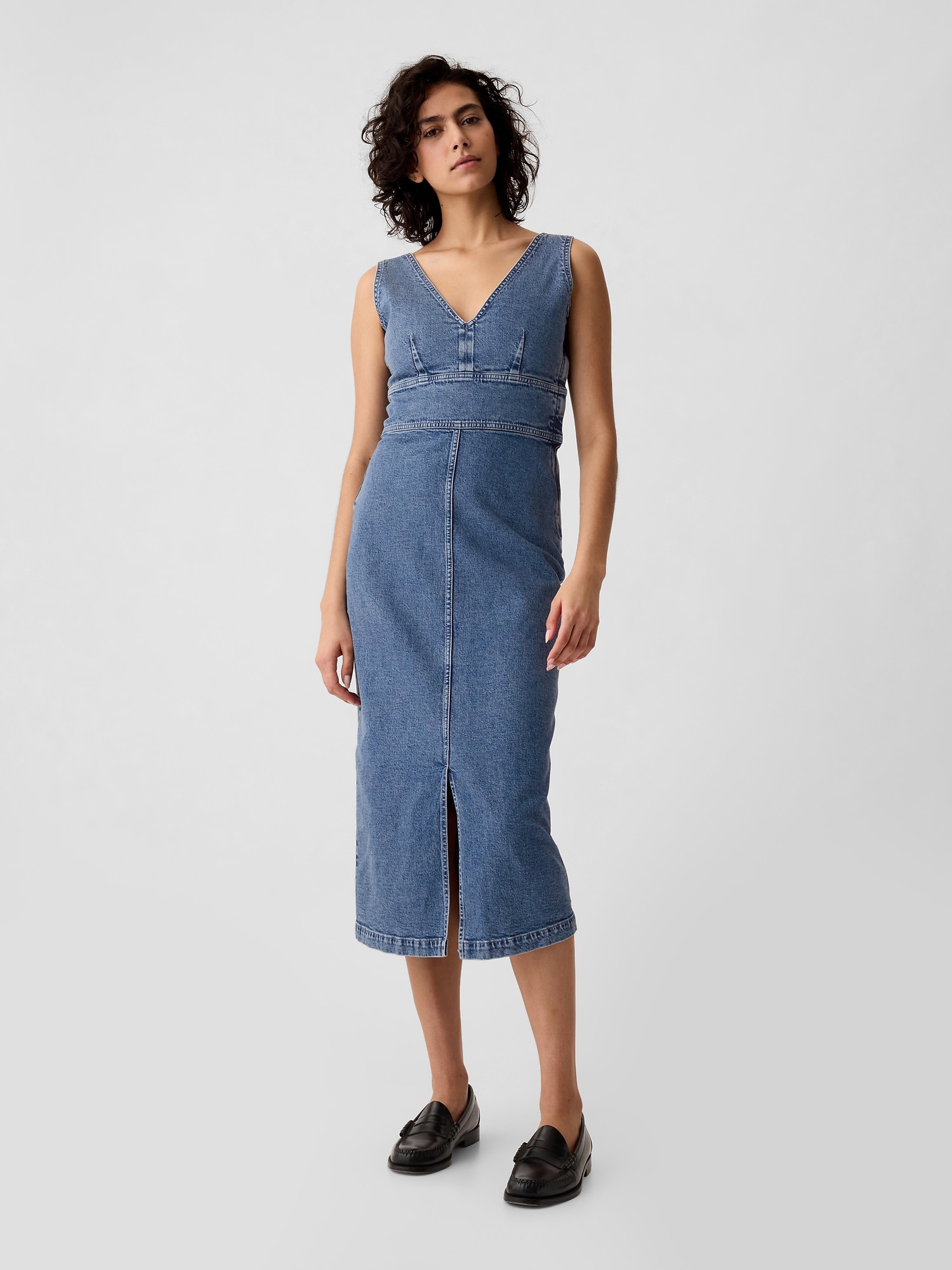 ROBE MI-LONGUE EN DENIM