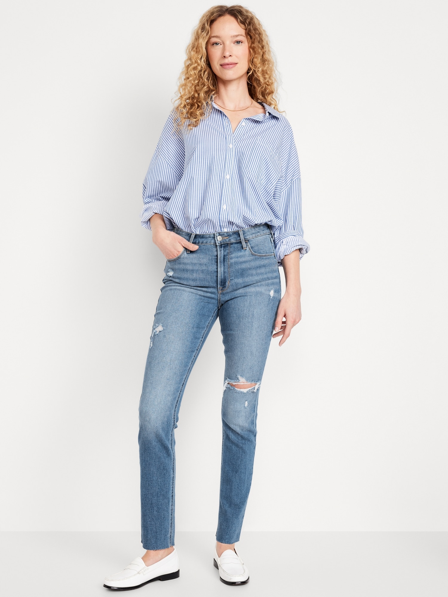 JEAN WOW DROIT À TAILLE HAUTE