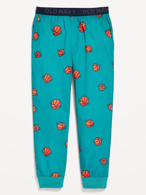 PANTALON DE PYJAMA STYLE JOGGING EN TRICOT DE JERSEY À MOTIF POUR GARÇON