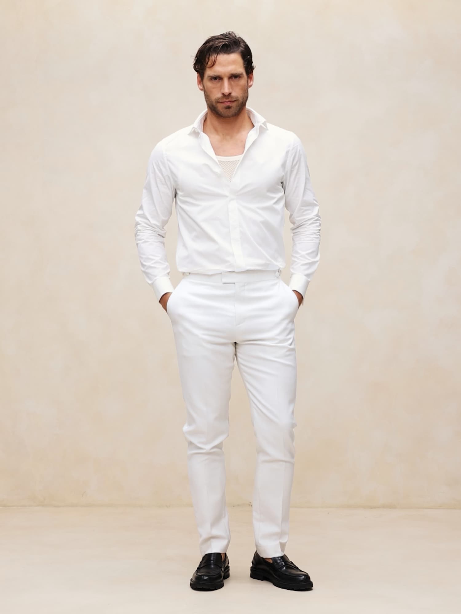 Banana Republic Slim-Fit Cotton Poplin Tuxedo Shirt with Cutaway Collar WHERE TO BUY