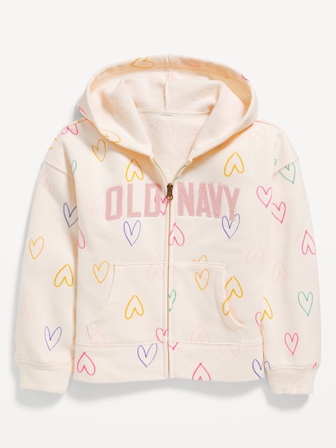 Logo-Graphic Zip Hoodie for Girls
