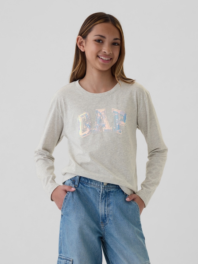 オーガニックコットン リラックス GAPロゴTシャツ (キッズ)-0