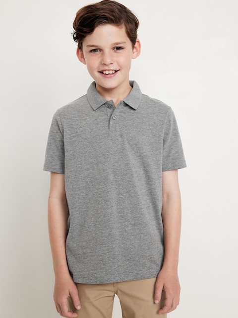 School Uniform Jersey Polo Shirt for Boys - Faux