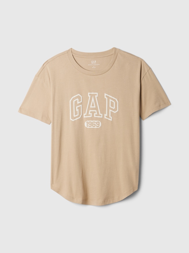 オーガニックコットン オーバーサイズ ボーイフレンド　GAPロゴ Tシャツ-4