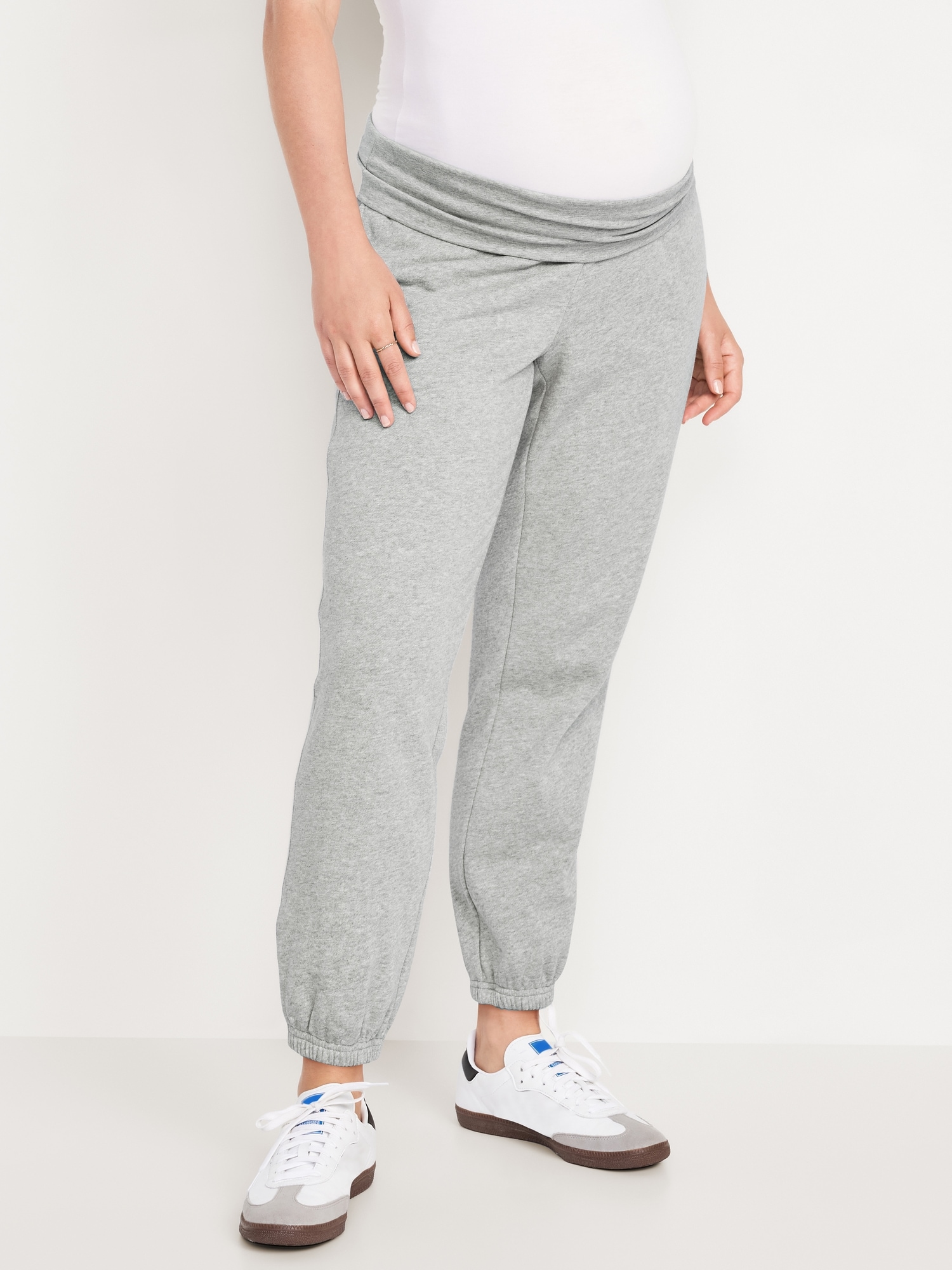Pantalon de jogging de maternité à taille rabattable