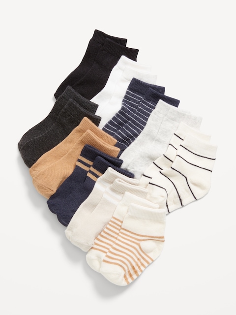Unisex Crew Socks 10-Pack for Toddler & Baby