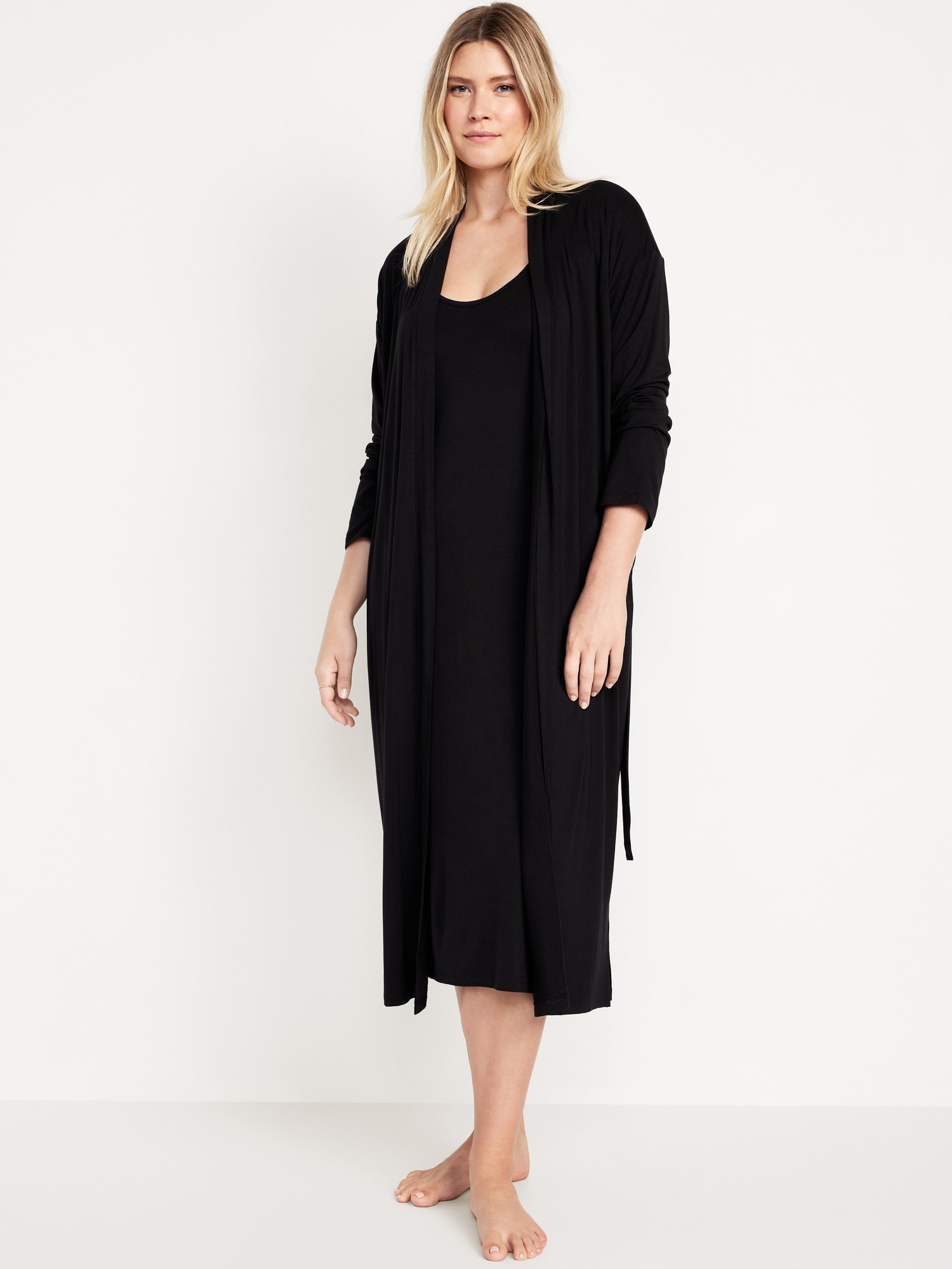 ENSEMBLE PEIGNOIR DE MATERNITÉ ET CHEMISE DE NUIT D'ALLAITEMENT