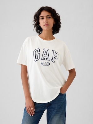 オーガニックコットン オーバーサイズ ボーイフレンド　GAPロゴ Tシャツ
