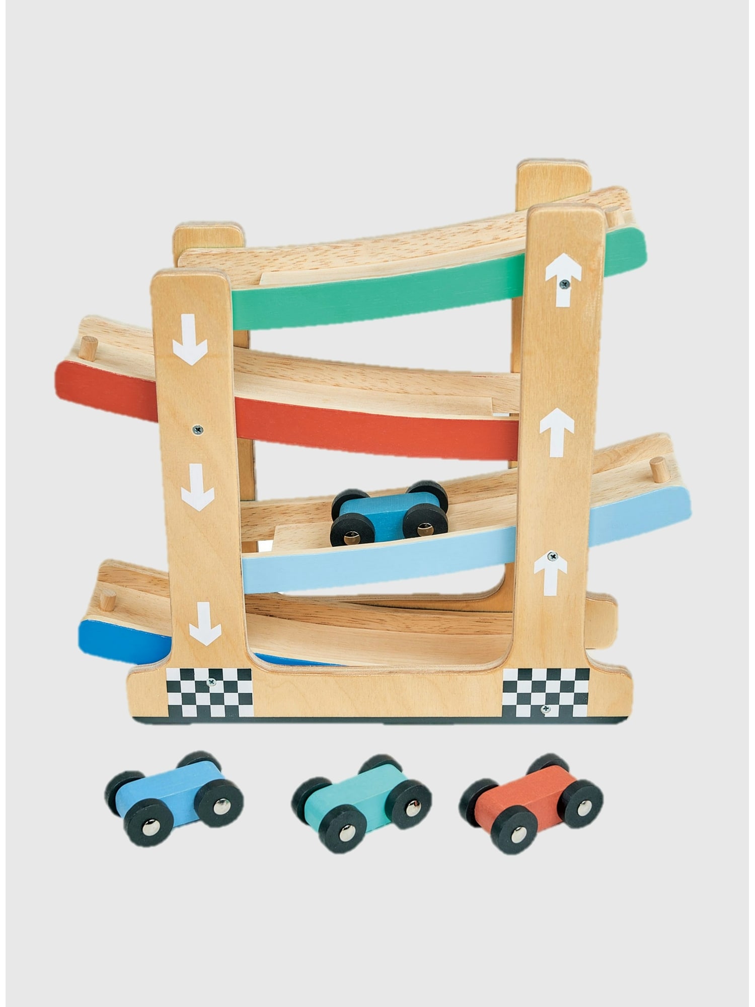 Wooden Ramp Race Car Toddler Toy