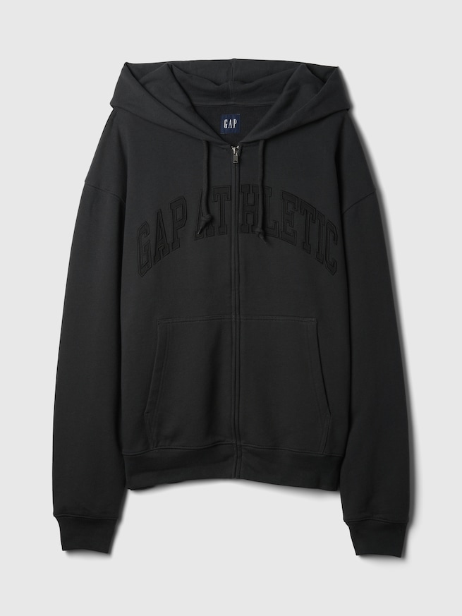 ヘビーウェイト GAP ATHLETICロゴ ジップアップパーカー-4