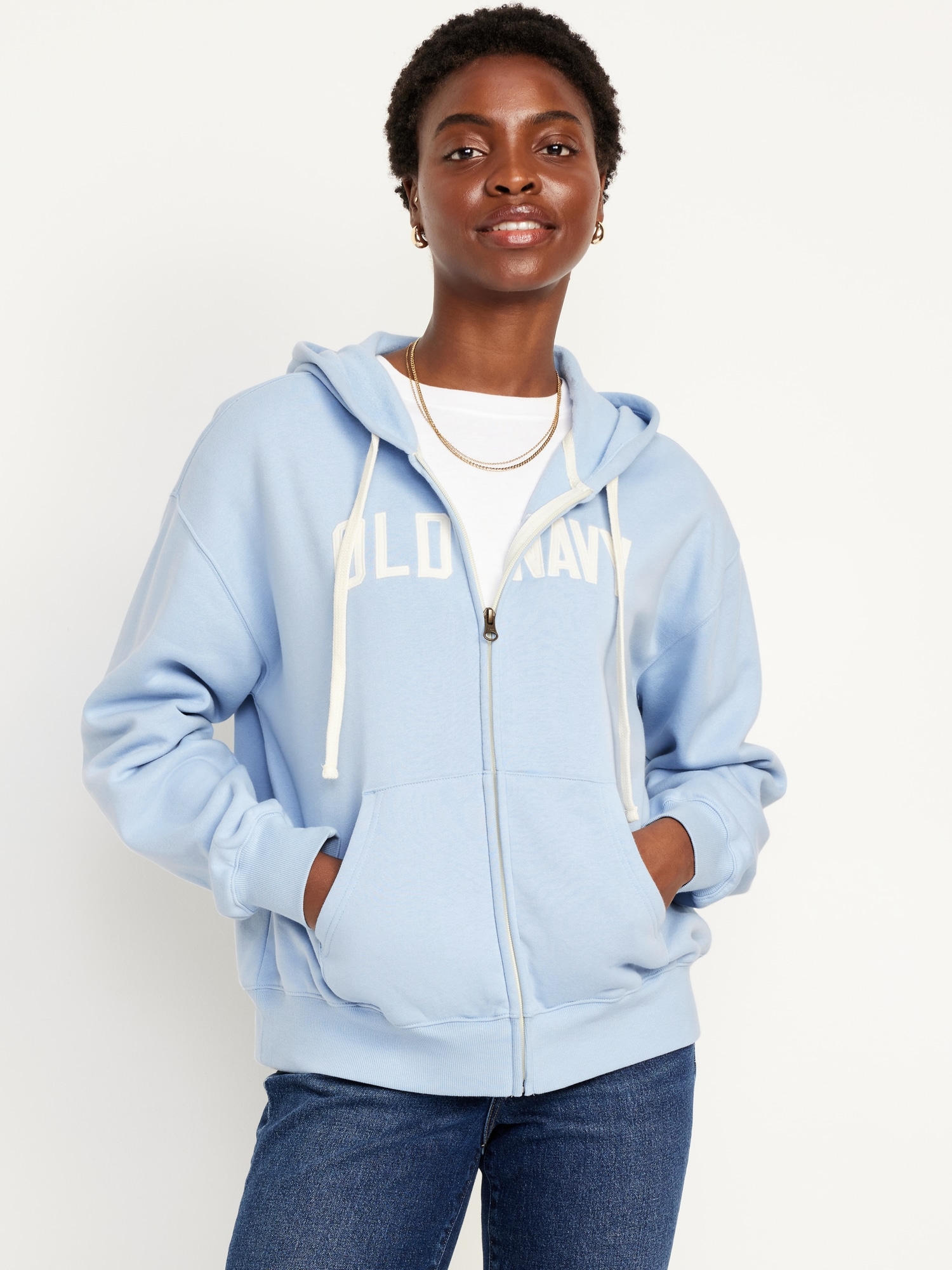 Logo Zip Hoodie Sweatshirt