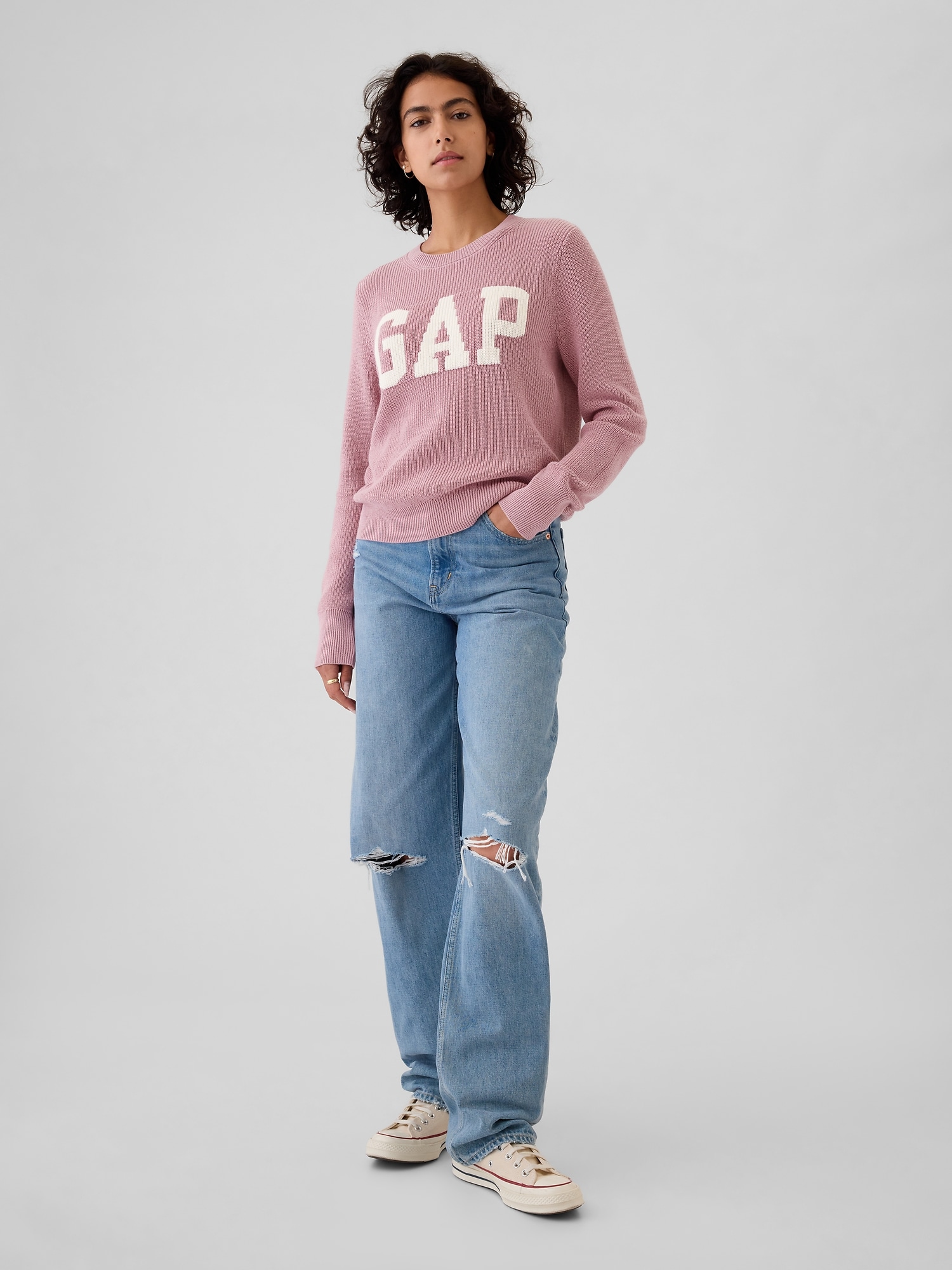 GAP インターシャセーター GAPロゴ インターシャセーター