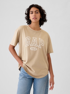 オーガニックコットン オーバーサイズ ボーイフレンド　GAPロゴ Tシャツ