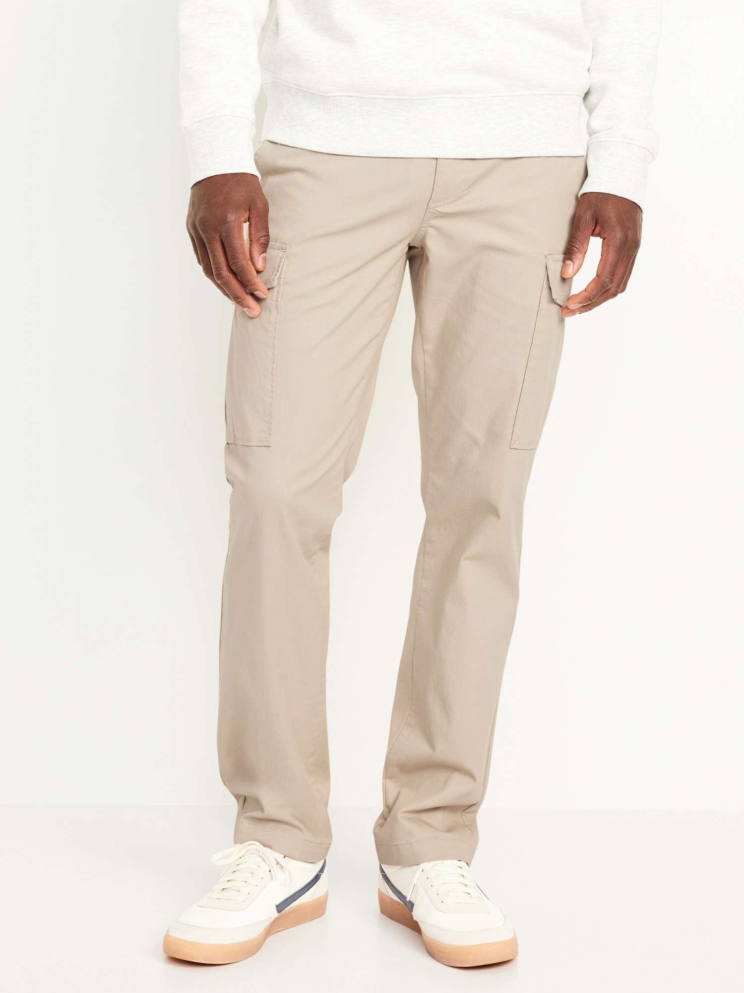 PANTALON CARGO AJUSTÉ RAFFINÉ À COUPE DROITE