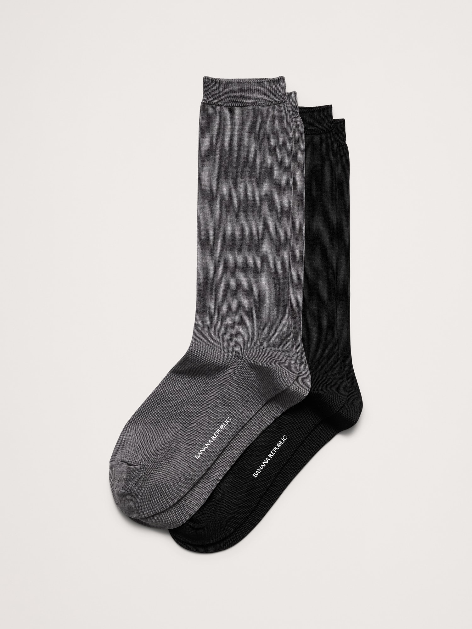 CHAUSSETTES HABILLÉES EN MÉLANGE DE SOIE (PAQUET DE DEUX PAIRES)