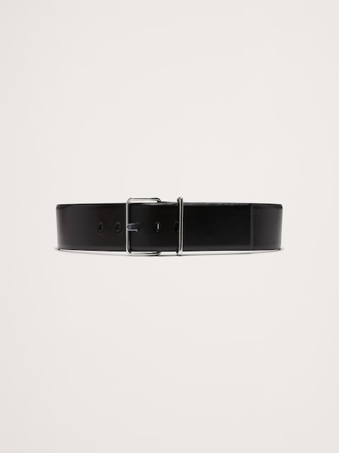 CEINTURE EN CUIR À BOUCLE CARRÉE