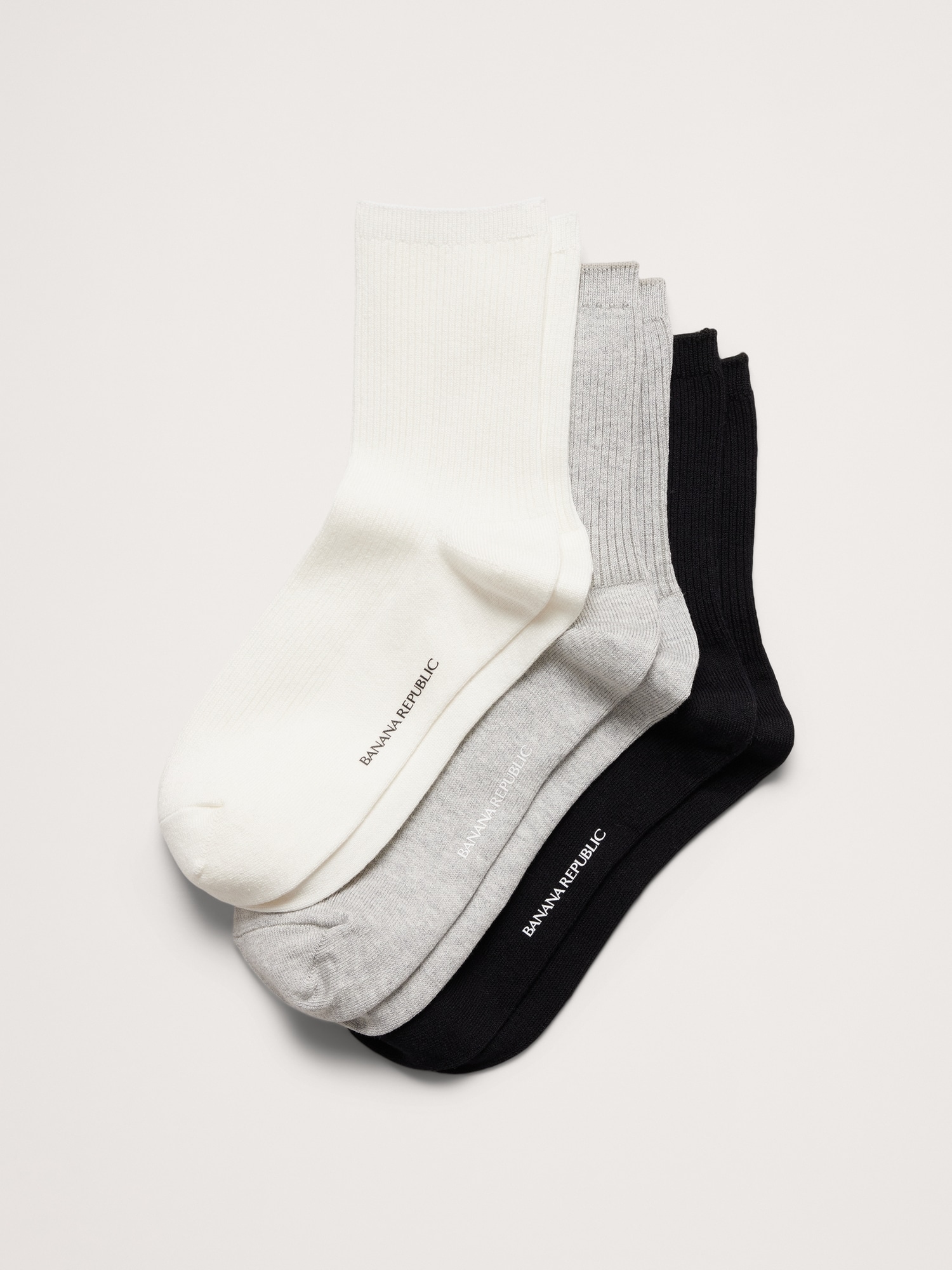 CHAUSSETTES MI-MOLLET EN SOIE ET COTON (PAQUET DE 3)