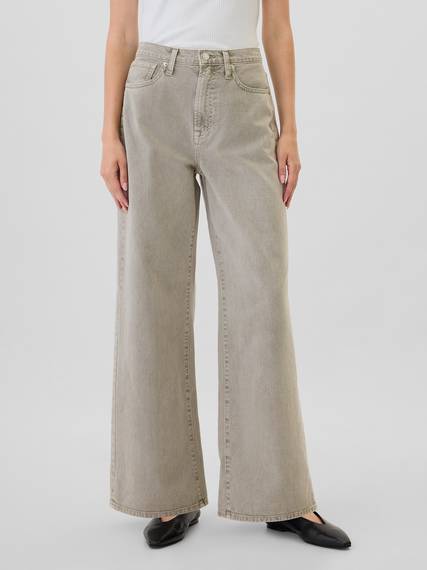 High Rise Print Wide-Leg Jeans | Gap Factory
