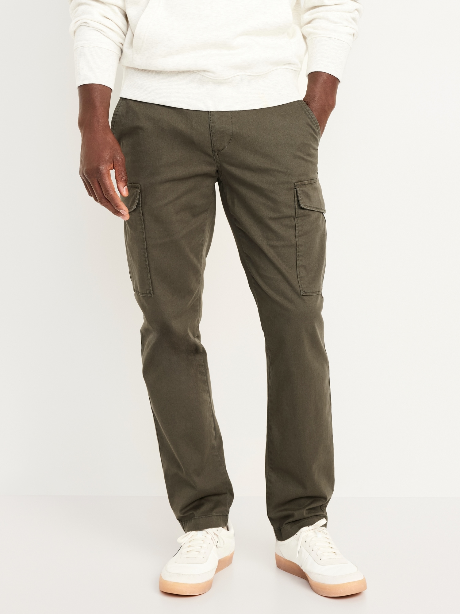 PANTALON CARGO AJUSTÉ RAFFINÉ À COUPE DROITE