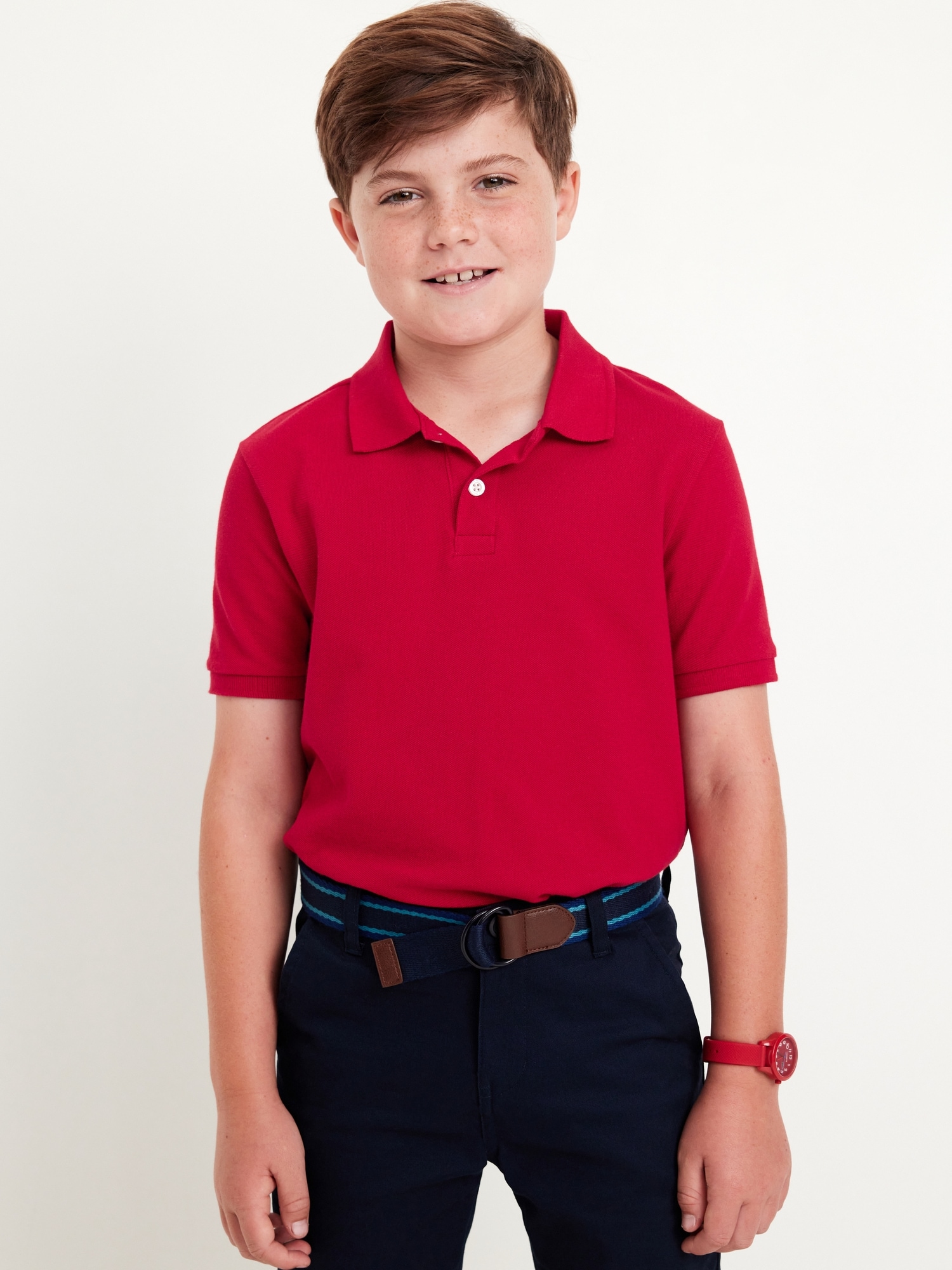POLO D'UNIFORME EN PIQUÉ BUILT-IN FLEX POUR GARÇON