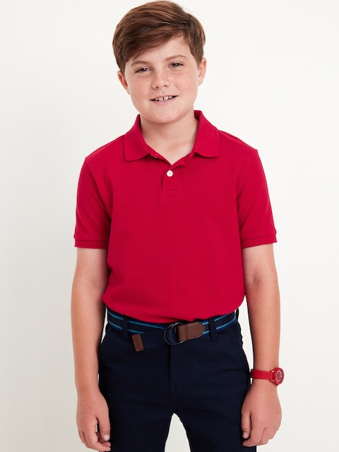 School Uniform Pique Polo Shirt for Boys