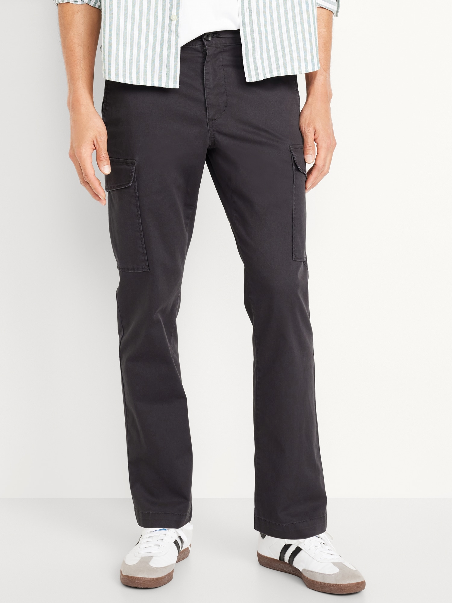 PANTALON CARGO AJUSTÉ RAFFINÉ À COUPE DROITE