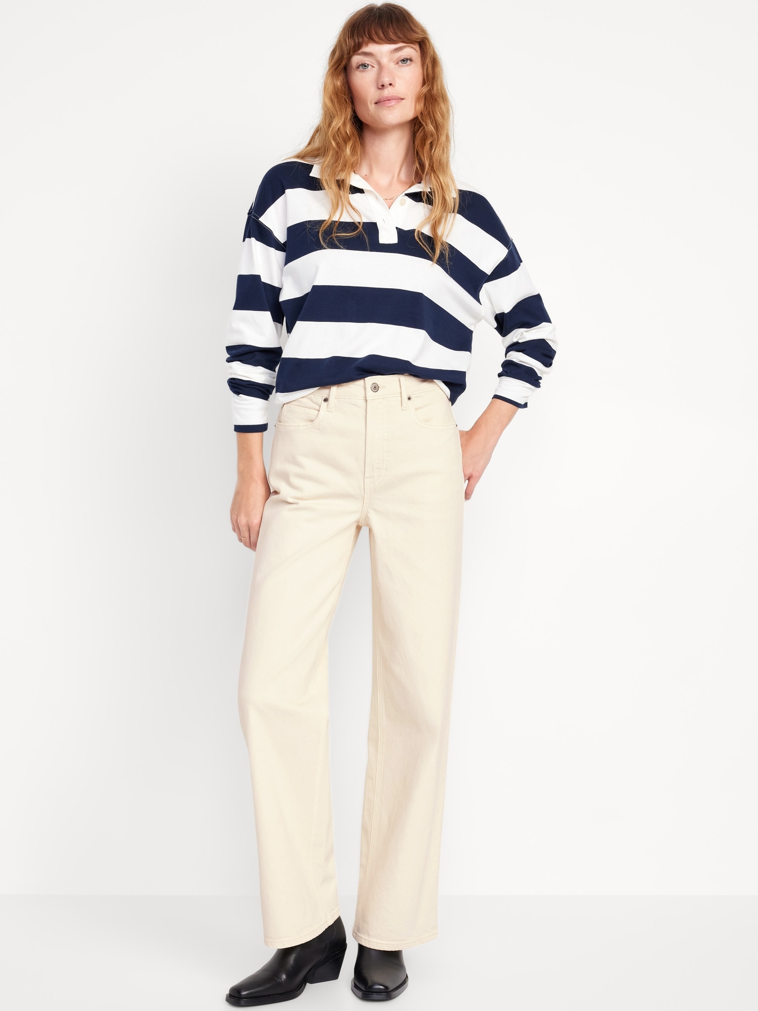 JEAN À JAMBE LARGE ET TAILLE TRÈS HAUTE POUR FEMME