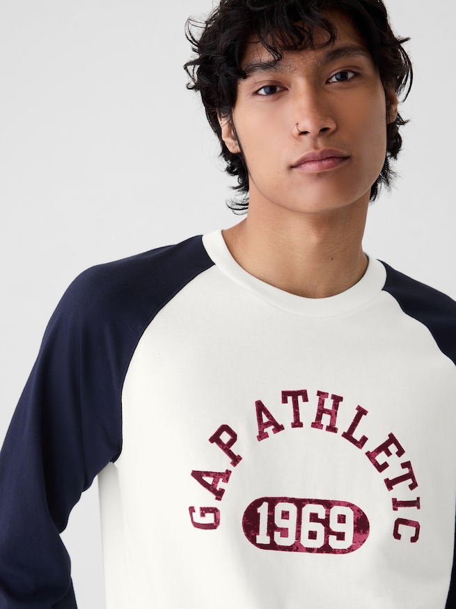 GAP ATHLETICロゴ ラグランTシャツ(ユニセックス)-3