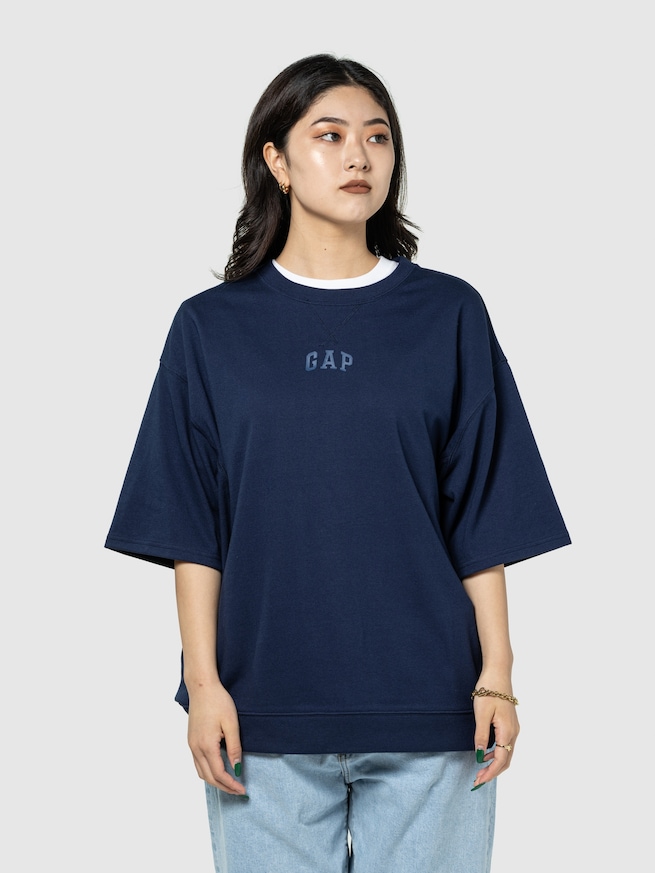 GAPミニアーチロゴ オーバーサイズTシャツ(ユニセックス)-5
