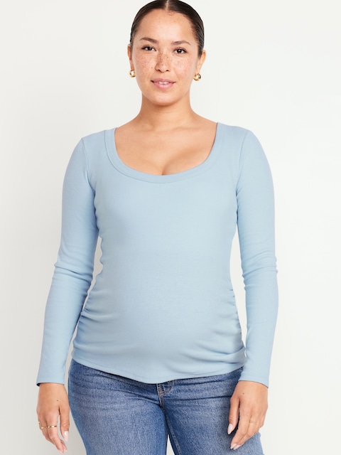 Maternity Long-Sleeve Ribbed T-Shirt