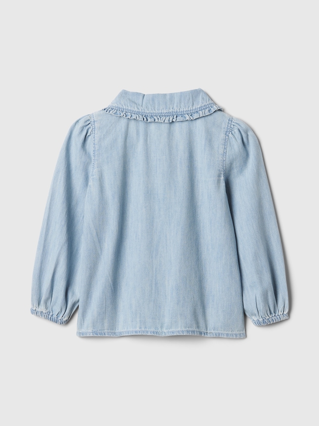 babyGap デニム ラッフルフリル カラーシャツ-1