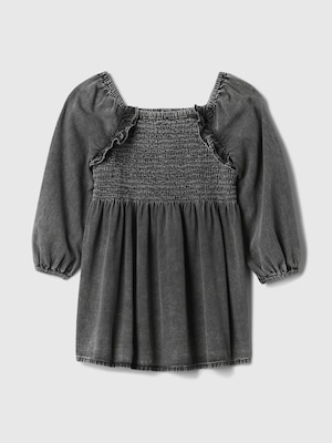 babyGap スモッキングギャザー デニムワンピース