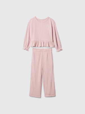 babyGap ソフトスパン ラッフルフリル リブ セットアップ