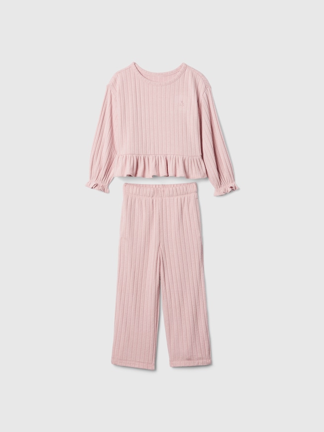 babyGap ソフトスパン ラッフルフリル リブ セットアップ-0