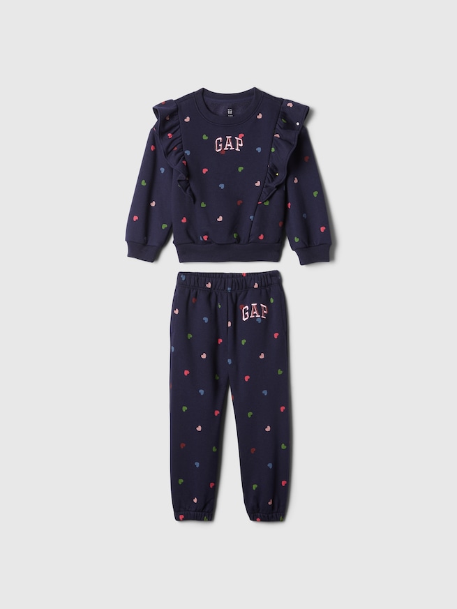 babyGap ヴィンテージソフト ラッフルフリル GAPロゴ スウェットセット-0