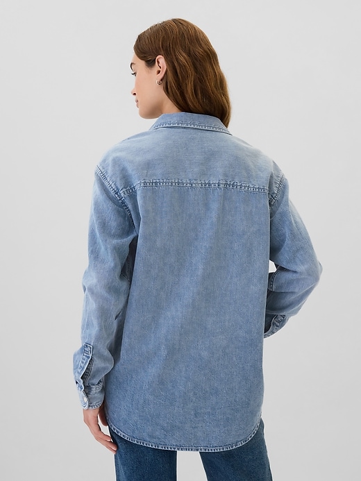 Stripe Poplin Big Shirt | Gap Factory