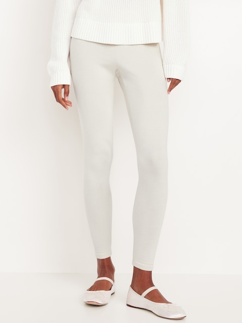 High-Waisted Fleece-Lined Fashion Layering Leggingss