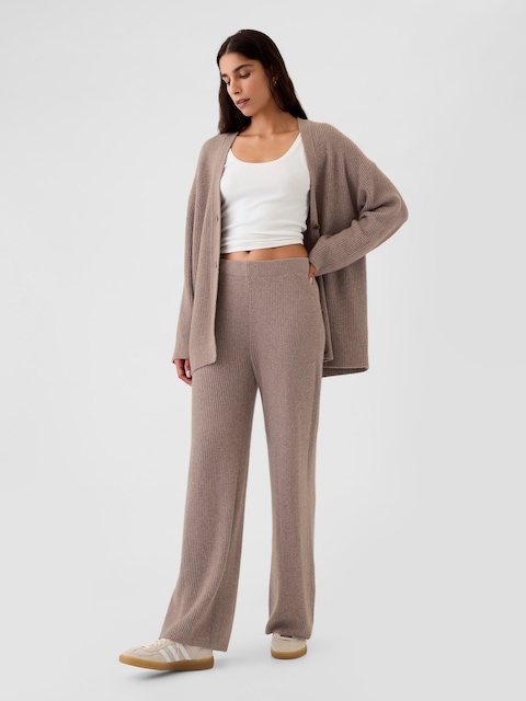 PANTALON À MAILLES PERLÉES EFFET CACHEMIRE