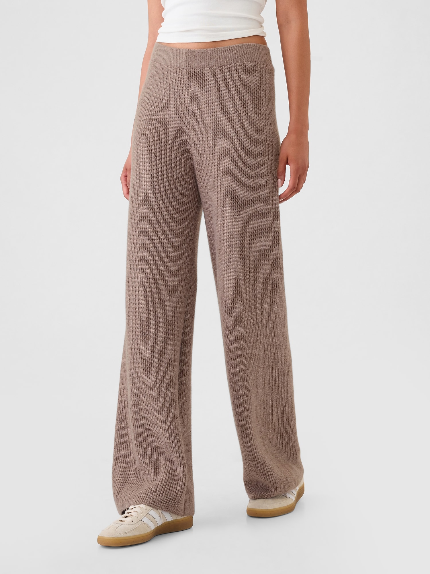 CashSoft カシミヤタッチ シェーカーステッチ ニットパンツ-1