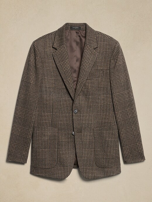 Tailored-Fit Brown Glen Plaid Jacket | Banana Republic Factory